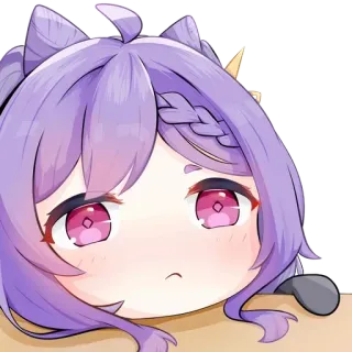 😞 532ecf96 Keqing Genshin Impact 애니메이션, 원신, 각청, 비디오 게임, 만화, 보라색 머리 telegram sticker