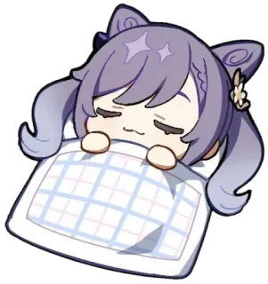 💤 624c4621 Keqing Genshin Impact 각청, 원신, 애니메이션, 비디오 게임, 잠, 귀여운, 치비 telegram sticker