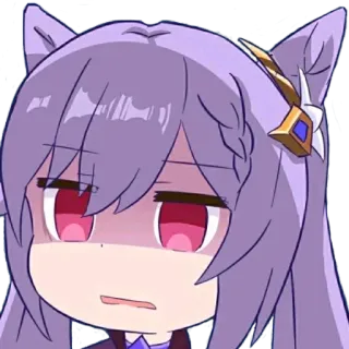 😧 a065b8a8 Keqing Genshin Impact 애니메이션, 비디오 게임, 캐릭터, 보라색 머리 telegram sticker