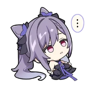 😐 d0da66cc Keqing Genshin Impact 애니메이션, 비디오 게임, 각청, 원신, 귀여운, SD캐릭터 telegram sticker