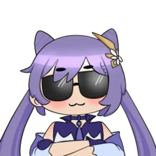 😎 e76a60bd Keqing Genshin Impact 애니메이션, 캐릭터, 원신, 각청, 안경, 멋진 telegram sticker