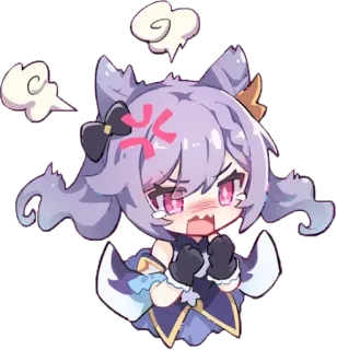 😨 e7709776 애니메이션, 화난, 만화, 귀여운, 좌절한, 치비 telegram sticker