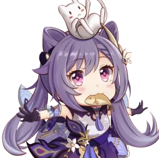 🐟 f52d5d9e Keqing Genshin Impact 애니메이션, 캐릭터, 비디오 게임, 귀여운, 원신, 각청 telegram sticker