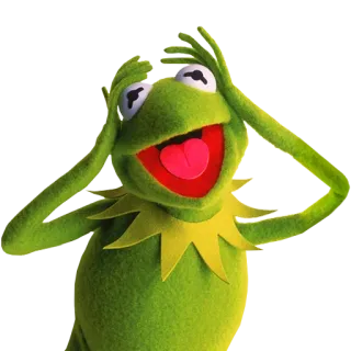 🤯 fb3213ff Kermit เคอร์มิท, มัปเพ็ตส์, มีม, ตลก, กบ, สีเขียว whatsapp sticker