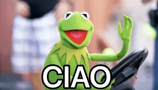 👋 2cf1a98c Kermit CIAO kermit, muppets, ciao, hello, greeting, friendly telegram sticker
