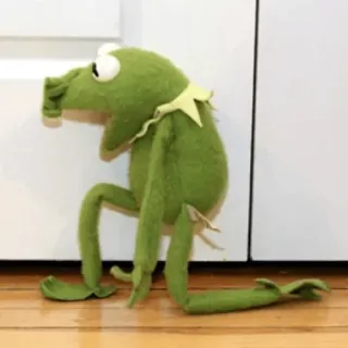 😓 489dfb9d Kermit Kermit the Frog, meme, sad, puppet telegram sticker