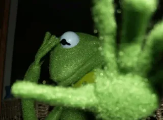 😢 6e05dadd Kermit the Frog Kermit the Frog, frog, puppet, middle finger, offensive telegram sticker