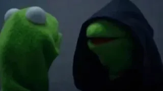 🤫 b1a9cbcf Kermit kermit the frog, muppets, dark, hooded, meme telegram sticker