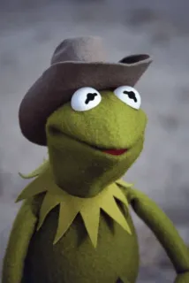 🤠 bbc28358 Kermit Kermit the Frog, Muppets, puppet, cowboy, hat telegram sticker