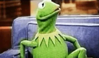 🤨 c1bb2be4 Kermit kermit the frog, muppets, meme, puppet, green, sitting telegram sticker