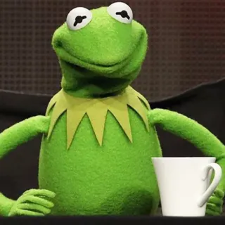 😶 174bbdb0 Kermit the Frog 커밋, 개구리, 머펫, 초록색, 인형, 밈 whatsapp sticker
