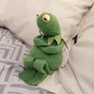 😐 35b3622f Kermit the Frog 커밋, 개구리, 머펫, 인형, 초록색, 앉아있는 whatsapp sticker