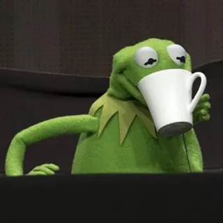 😕 4769e631 Kermit 커밋, 밈, 차 마시기, 인형, 머펫 쇼 whatsapp sticker