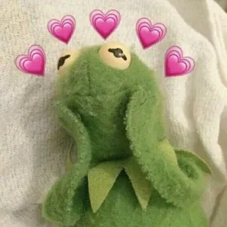💓 8b8e853f Kermit the Frog 커밋, 머펫, 하트, 사랑, 귀여운 whatsapp sticker