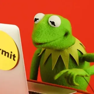 💻 9753ba88 Kermit the Frog Kermit 커밋, 개구리, 밈, 인터넷, 타자, 머펫 whatsapp sticker