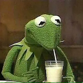 🥤 a101e0dd Kermit the Frog 커밋, 개구리, 밈, 음주, 인형, 머펫 whatsapp sticker