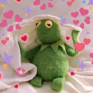 💗 c976b789 Kermit the Frog 커밋, 개구리, 귀여운, 하트, 사랑, 인형, 머펫 whatsapp sticker