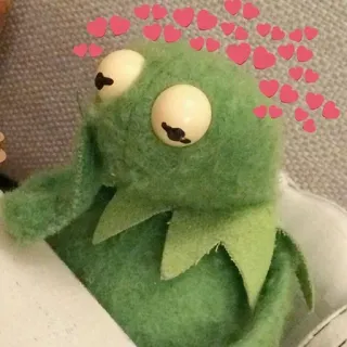 💖 fa670055 Kermit 커밋, 머펫, 사랑, 하트, 귀여운 whatsapp sticker