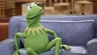 💅 54b0e78a Kermit Kermit, o Sapo, Muppet, Sapo, Verde, Sentado, Relaxado whatsapp sticker