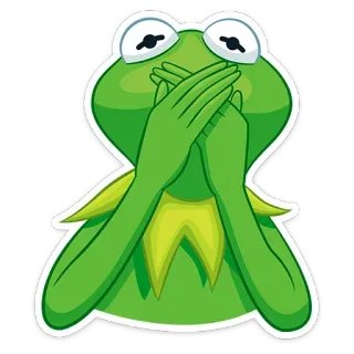 🙊 47d7fc7b Kermit the Frog カーミット, カエル, マペッツ, 人形, 緑, ミーム, 混乱 telegram sticker