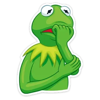 🤦‍♂️ a25a4cd0 Kermit the Frog カーミット, カエル, マペット, 考える, ミーム, かわいい, 緑 telegram sticker