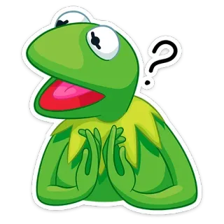❓ b2b8f0c1 Kermit カーミット, カエル, マペッツ, 考えている, 質問, 混乱 telegram sticker