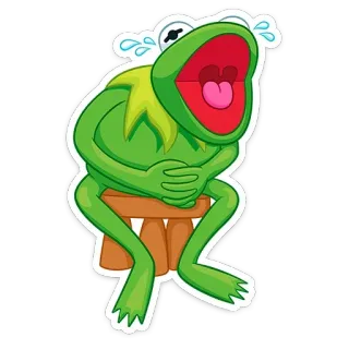 😀 d51ce1e7 Kermit the Frog カーミット, カエル, アニメ, 悲しい, 泣く, ミーム telegram sticker