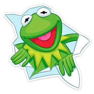 ❔ f69bd2f6 Kermit the Frog カーミット, カエル, マペット, かわいい, 緑 telegram sticker