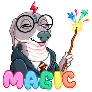 🧙‍♂️ 5eff5d4a MAGIC 犬, 魔法使い, 魔法, 呪文, 漫画, ファンタジー, ハリーポッター telegram sticker