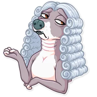 😒 7d8ca00f 犬, 裁判官, かつら, 漫画, 弁護士, 裁判所, 面白い, 動物 telegram sticker