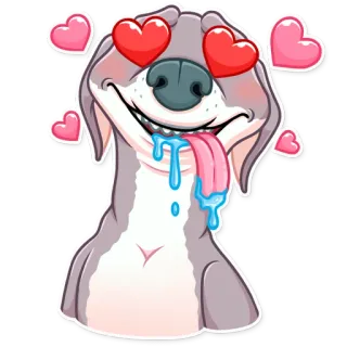 😍 b36570e5 犬, 漫画, 愛, ハート, かわいい, ステッカー, 絵文字 telegram sticker