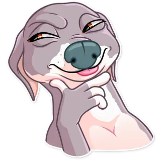 🤔 d7f49717 犬, 動物, 考える, かわいい, ペット, 漫画 telegram sticker