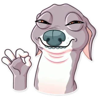 👌 f0663875 犬, ステッカー, OKサイン, 動物, 可愛い, 面白い, ミーム telegram sticker