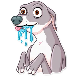 🤤 f18f50ce 犬, 動物, マンガ, かわいい, よだれ, ペット, グレイハウンド telegram sticker