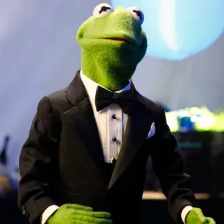 😆 32a1982e Kermit Kermit the Frog, Muppets, frog, puppet, tuxedo telegram sticker