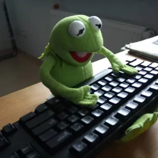 😃 634e7a92 Kermit Kermit the Frog, puppet, keyboard, internet meme telegram sticker