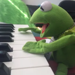 🎹 7be5337e Kermit Kermit the Frog, piano, puppet, music telegram sticker