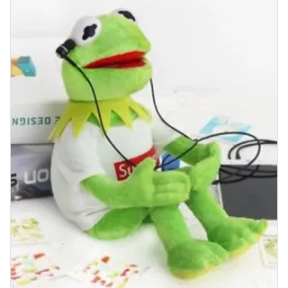 🎧 aaf38d25 Kermit kermit the frog, muppets, frog, puppet, headphones, supreme telegram sticker