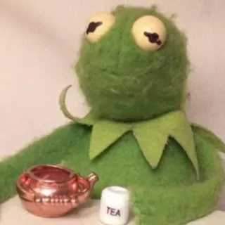 🙂 b92642fc Kermit TEA Kermit the Frog, tea, puppet, meme telegram sticker