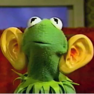 😐 dbb77160 Kermit the Frog muppet, kermit, frog, funny, meme, big ears telegram sticker