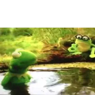 😀 6a0f4f7d Kermit rana, burattino, Muppet, verde, cartone animato telegram sticker