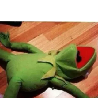 ☠️ 9697e579 Kermit the Frog kermit, rana, muppet, burattino, meme, umorismo, cartone animato, peluche telegram sticker