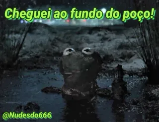 😩 18db8e01 Cheguei ao fundo do poço! kikker, put, depressie, verdrietig, modder, diep telegram sticker