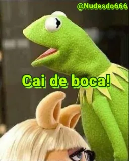 😏 a8a80abe Kermit Cai de boca! Kermit de Kikker, Miss Piggy, Muppets, grappig, meme, sticker telegram sticker