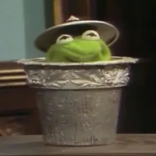 🗑 1b2d9696 Kermit the Frog The Muppet Show frog, muppet, puppet, cute, television telegram sticker