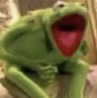 😂 3d5ce642 Kermit the Frog frog, kermit, meme, shocked, puppet, muppet telegram sticker