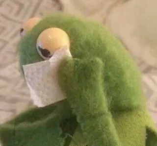 ☹️ 4f8f4085 Kermit kermit, muppets, sad, crying, tissue telegram sticker