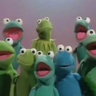 👨‍👩‍👧‍👦 5069c2b2 Kermit the Frog muppets, frogs, puppet, group, kermit telegram sticker
