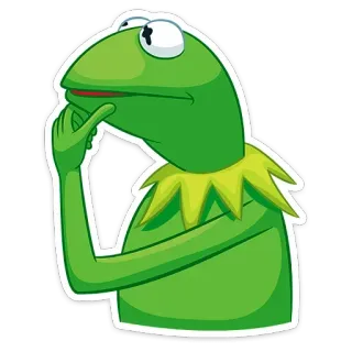 🤔 758ce6ac Kermit เคอร์มิท, กบ, หุ่น, คิด, สีเขียว, เดอะมัพเพ็ตส์ telegram sticker
