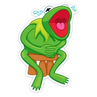 😂 bc0fee23 Kermit เคอร์มิท, มัพเพ็ต, กบ, การ์ตูน, อารมณ์, เศร้า, ร้องไห้ telegram sticker